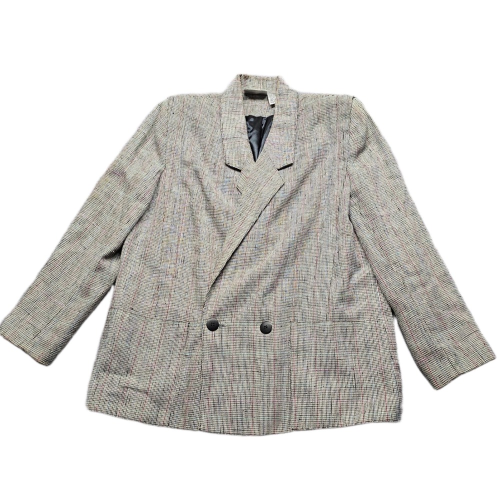 Nordstrom Point of View Blazer Jacket Women 12 Multi Notch Lapel Double Breasted